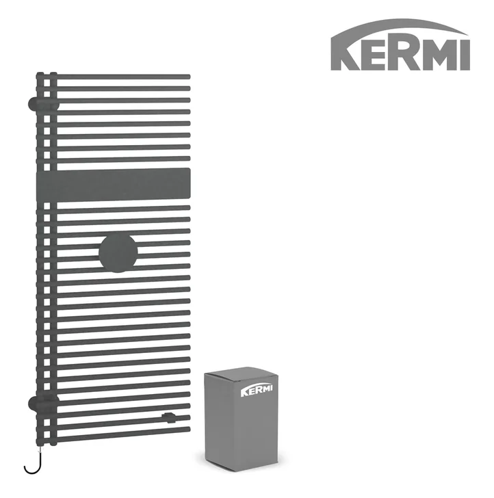 Kermi Credo Half round-E Elektro-Badheizkörper von vorne, Ansicht 2